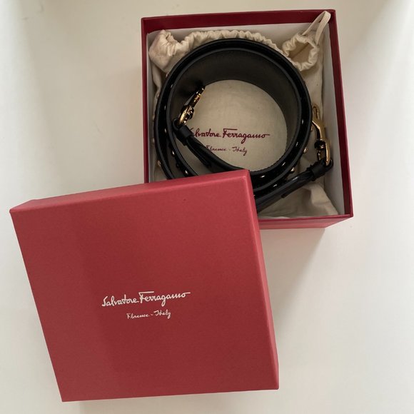 SALVATORE FERRAGAMO LEATHER STUDDED SHOULDER STRAP - Picture 6 of 6